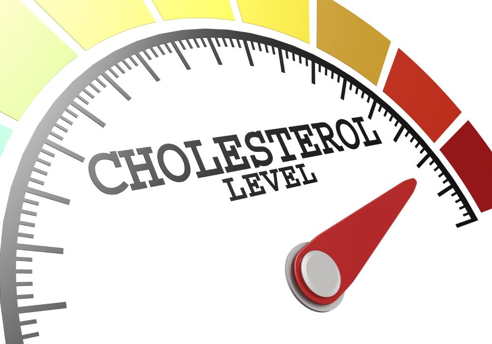 Image of a cholesterol meter displaying normal cholesterol levels, indicating health improvement. 